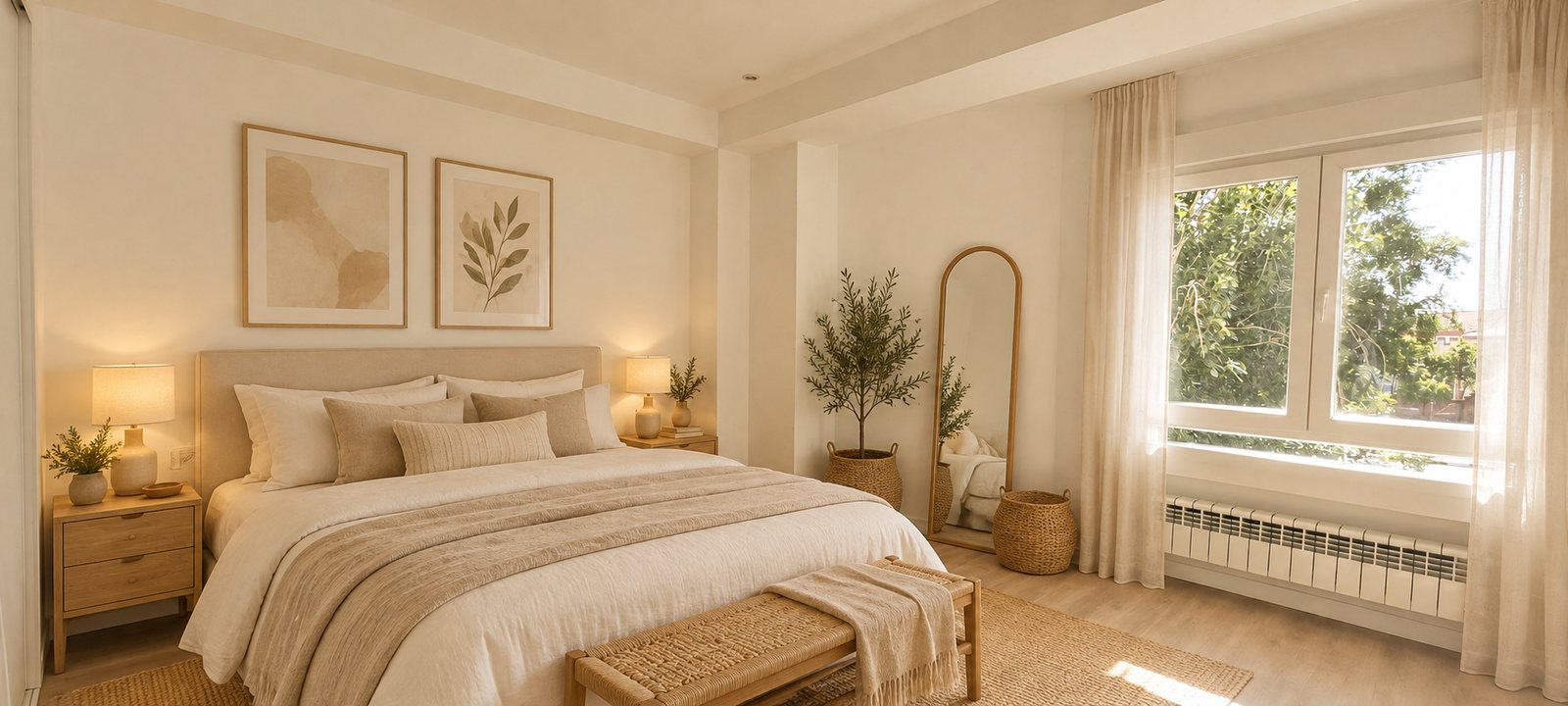La ventana que da a los árboles, con muebles añadidos con IA