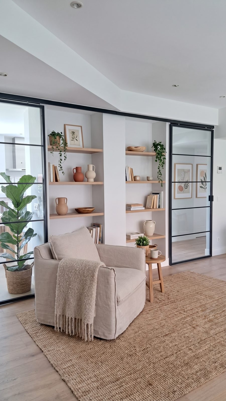 La misma estancia con muebles añadidos con IA